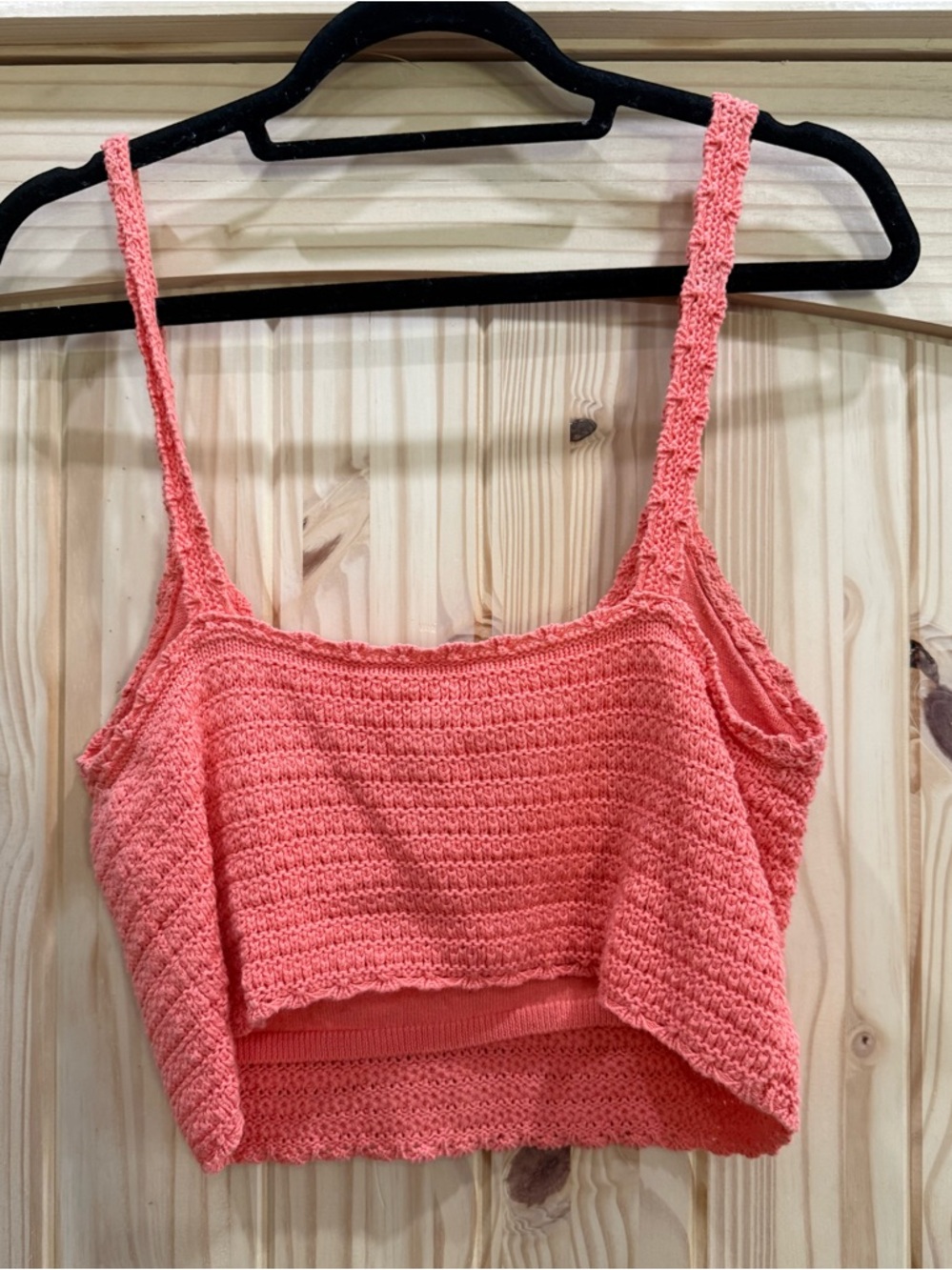 Aerie Crochet Knit Crop Cami Tank Top - Picture 3 of 3